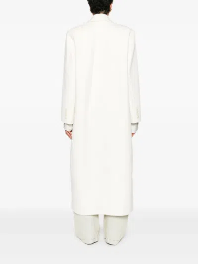 The Frankie Shop Gaia Double-breasted Coat In White