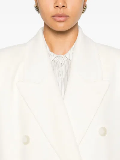The Frankie Shop Gaia Double-breasted Coat In White