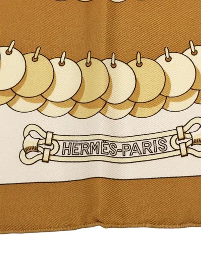 Pre-owned Hermes 20th Century Kosmima Silk Scarf Scarves In White