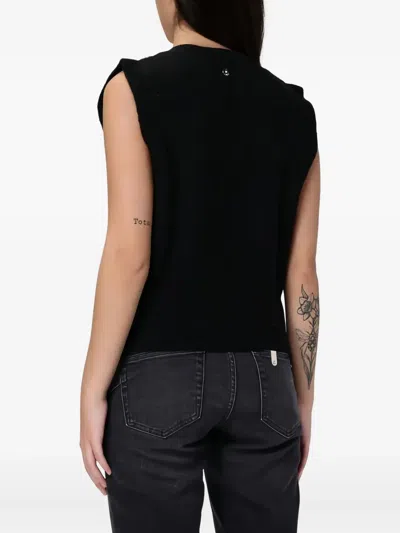 Liu •jo Embellished V-neck Vest In Black