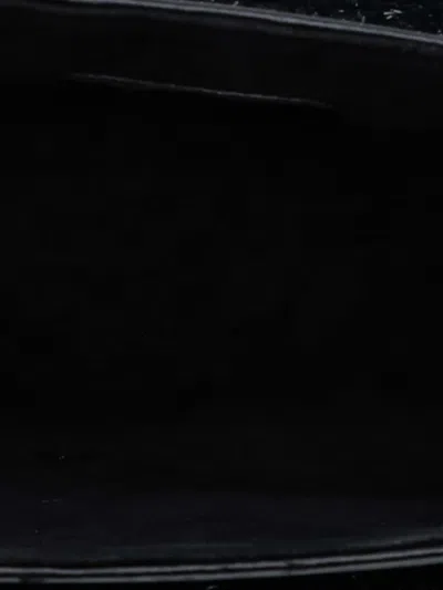 Pre-owned Chanel 2016-2017 Cc Tweed Chain Around Tablet Holder Crossbody Bag In Black