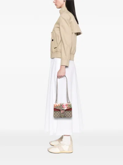 Pre-owned Gucci 2016-2025 Small Gg Supreme Blooms Dionysus Crossbody Bag In Brown