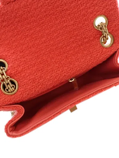 Pre-owned Chanel 2020 Mini Reissue 2.55 Tweed Single Flap 224 Crossbody Bag In Red