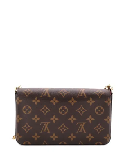Pre-owned Louis Vuitton Felicie Pochette Monogram Canvas Crossbody Bag In Brown