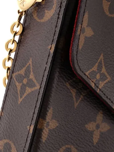 Pre-owned Louis Vuitton Felicie Pochette Monogram Canvas Crossbody Bag In Brown