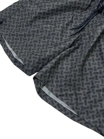 Drumohr Patterned Drawstring Swim Shorts In Gray