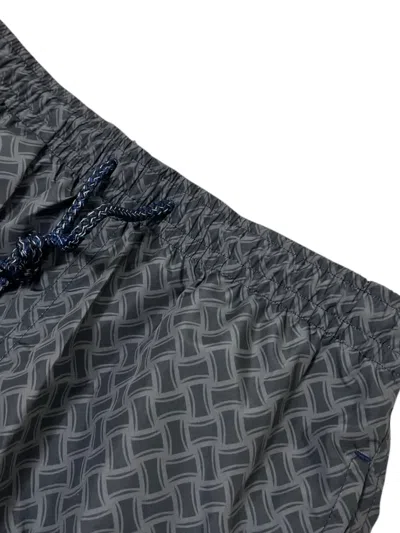 Drumohr Patterned Drawstring Swim Shorts In Gray
