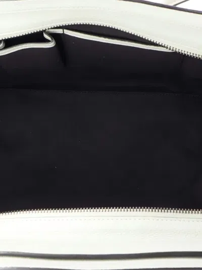 Pre-owned Celine Luggage Bag Grainy Leather Mini Tote Bag In White