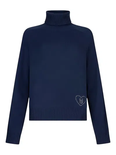 Liu •jo Turtleneck Sweater In Blue