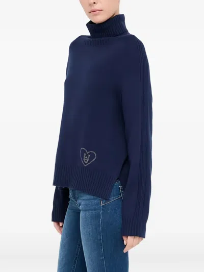 Liu •jo Turtleneck Sweater In Blue