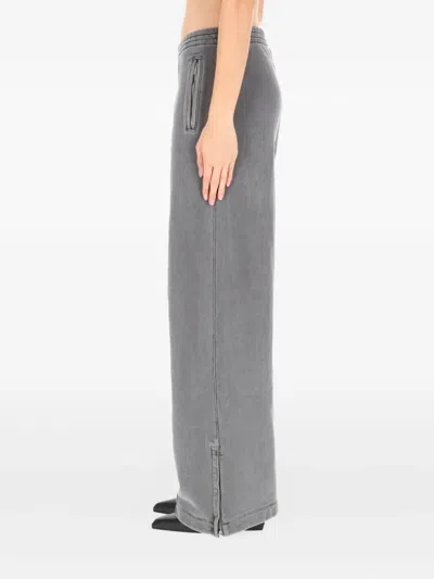 Our Legacy Wide-leg Trousers In Washed Organic Cotton With Zippered Pockets In Gray