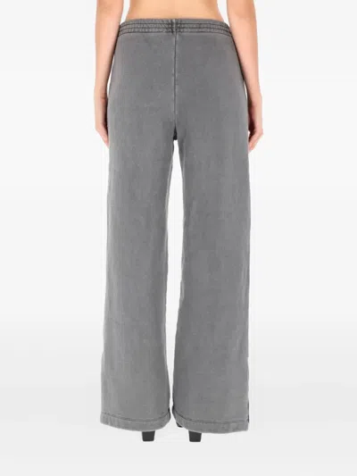 Our Legacy Wide-leg Trousers In Washed Organic Cotton With Zippered Pockets In Gray