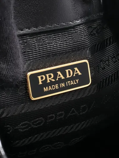 Pre-owned Prada 2010s Duet Naplak Patent Leather Bucket Bag In Black