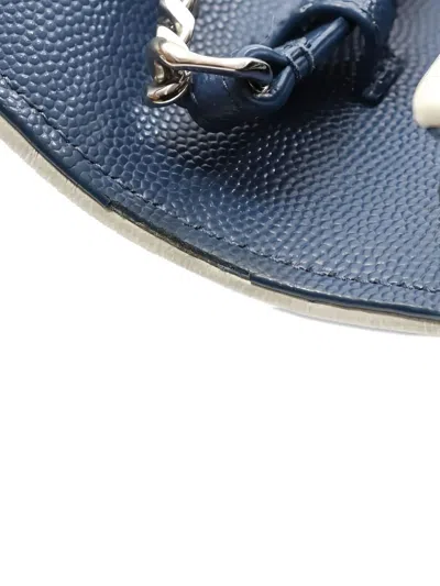 Pre-owned Saint Laurent 2010s Classic Cassandre Chain Wallet Clutch Bag In Blue