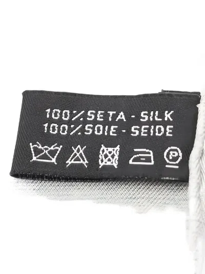 Pre-owned Chanel 1986-1988 Coco Mark Floral Silk Scarf In White