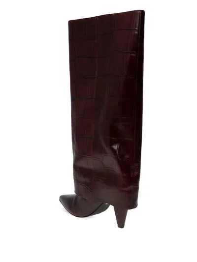 Kurt Geiger Leather Knee-high Boots In Red