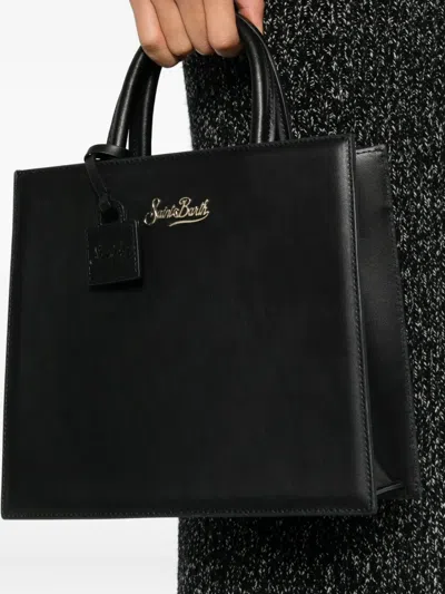 Mc2 Saint Barth Midi Logo Tote Bag In Black