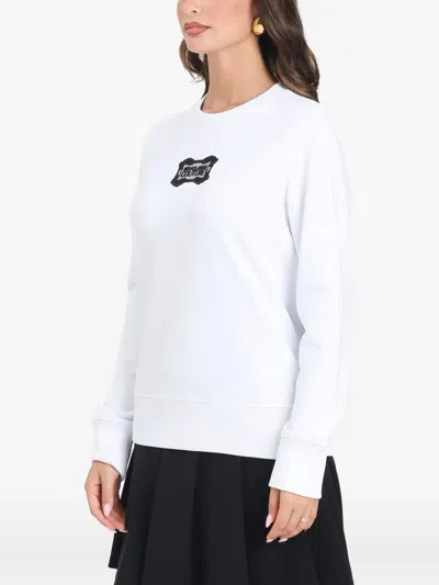 Versace Jeans Couture Logo-patch Sweatshirt In White