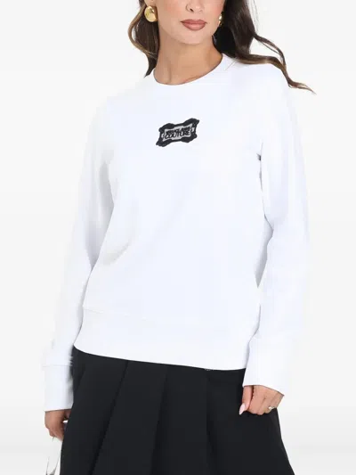 Versace Jeans Couture Logo-patch Sweatshirt In White