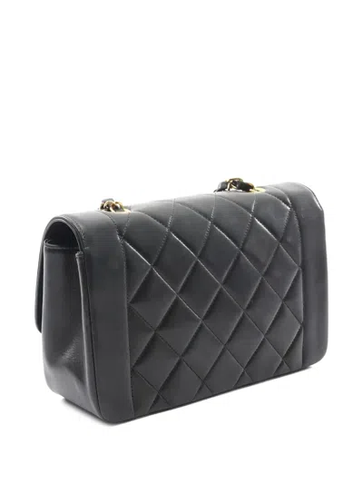 Pre-owned Chanel Small 1996-1997 Diana Matelasse Flap Chain-strap Shoulder Bag In Black