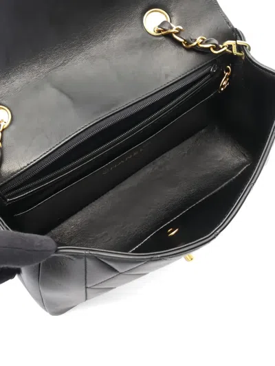 Pre-owned Chanel Small 1996-1997 Diana Matelasse Flap Chain-strap Shoulder Bag In Black