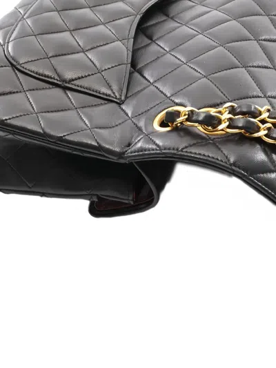Pre-owned Chanel 1991-1994 Double Flap Shoulder Bag In Black