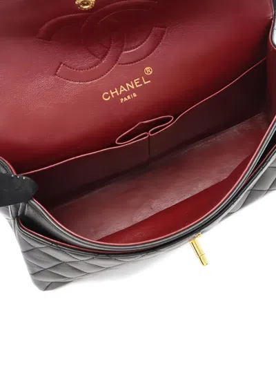 Pre-owned Chanel 1991-1994 Double Flap Shoulder Bag In Black