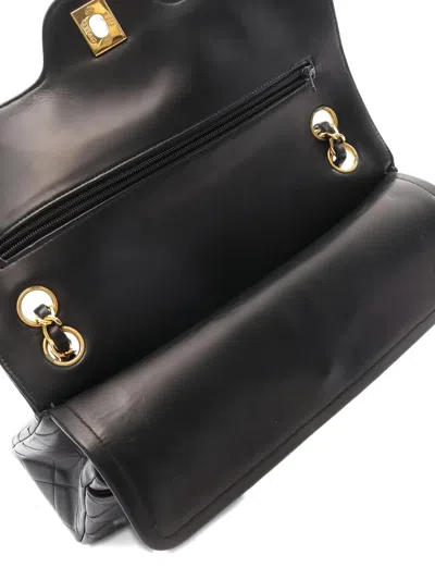 Pre-owned Chanel 1991-1994 Double Flap Shoulder Bag In Black