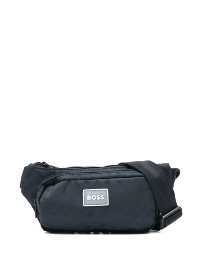 Bosswear Monogram-pattern Belt Bag In Blue