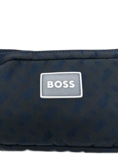 Bosswear Monogram-pattern Belt Bag In Blue