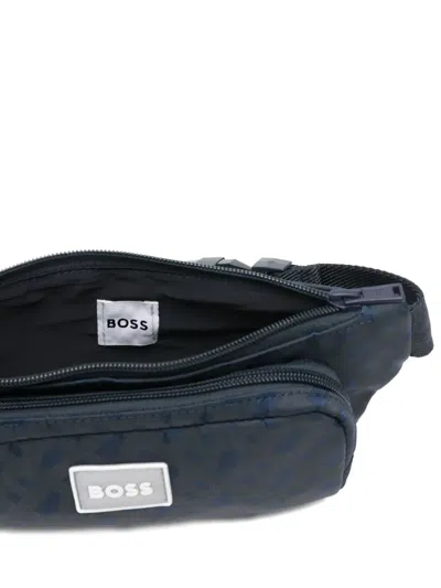 Bosswear Monogram-pattern Belt Bag In Blue