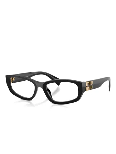 Miu Miu Logo-detail Glasses In Blue