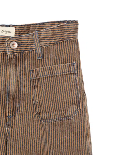 Bellerose Striped Pocket Trousers In Brown