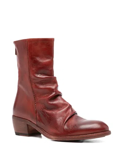 Shoto 45mm Zip-fastening Leather Boots In Red