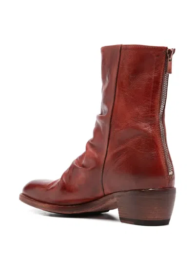 Shoto 45mm Zip-fastening Leather Boots In Red