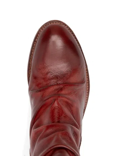 Shoto 45mm Zip-fastening Leather Boots In Red