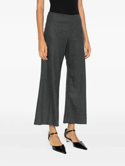 Khaite Flared Cropped Trousers In Gray