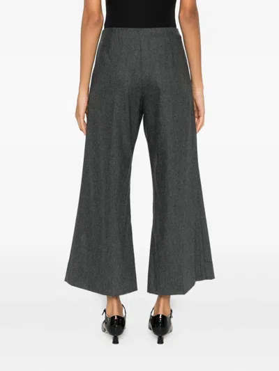 Khaite Flared Cropped Trousers In Gray