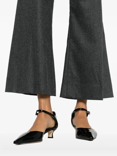 Khaite Flared Cropped Trousers In Gray