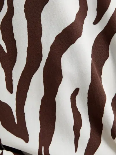 Max Mara Favore Zebra-pattern Top In White