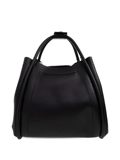 Max Mara Small Leather Marine Top-handle Bag In Black