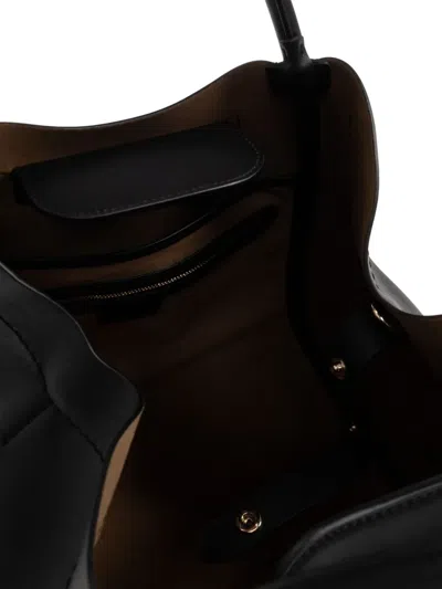 Max Mara Small Leather Marine Top-handle Bag In Black