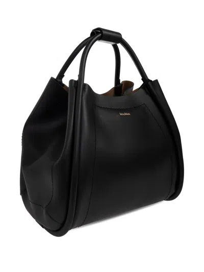 Max Mara Small Leather Marine Top-handle Bag In Black
