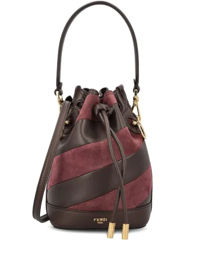 Fendi Mon Tresor Mini Bag In Two-tone Inlaid Leather And Suede Women In Brown