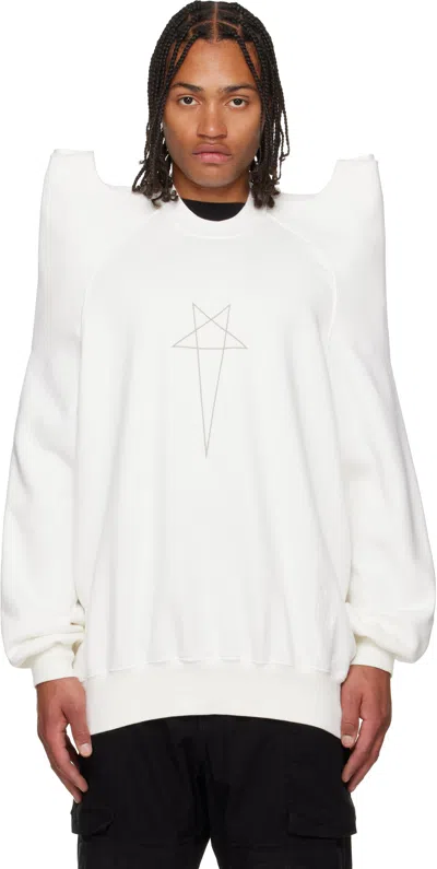 Rick Owens Drkshdw Off-white Concordians Tecsweat Sweatshirt In White