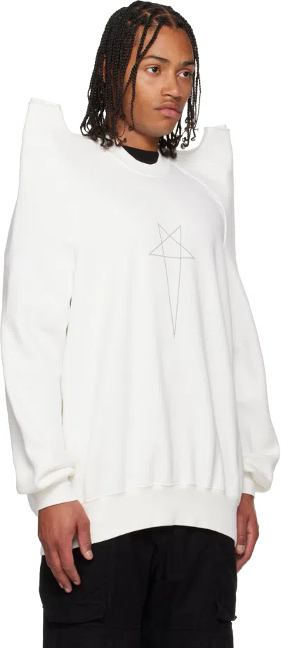 Rick Owens Drkshdw Off-white Concordians Tecsweat Sweatshirt In White