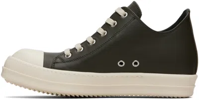 Rick Owens Khaki Concordians Low Sneaks Sneakers In Animal Print