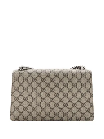 Pre-owned Gucci Dionysus Bag Gg Coated Canvas Small Shoulder Bag In Neutral