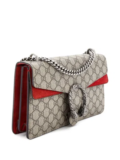 Pre-owned Gucci Dionysus Bag Gg Coated Canvas Small Shoulder Bag In Neutral