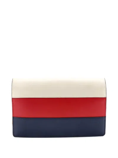 Pre-owned Gucci Queen Margaret Chain Wallet Leather Mini Crossbody Bag In Red